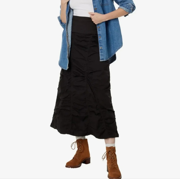 XCVI Women’s Gored Peasant Skirt Black Sz Small